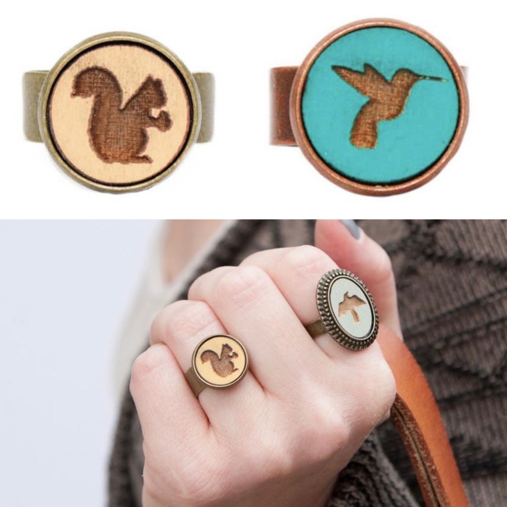 3 pack Variety handmade cameo rings